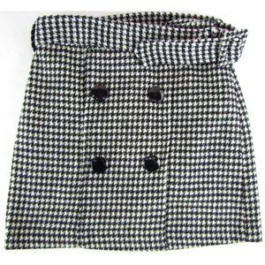 SALE! Acrylic Buttons Belted Black White Short Mini Skirt